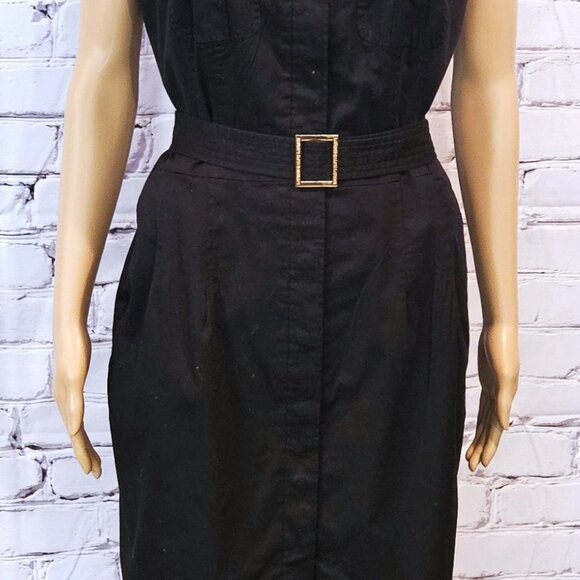 LAUREN RALPH LAUREN, Black sleeveless shirt dress with belt - Picture 7 of 12